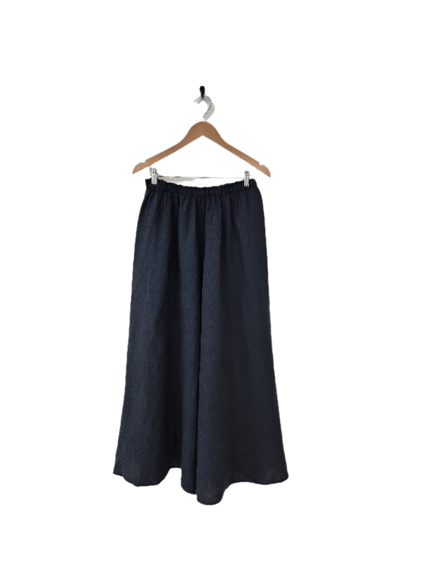 Montaigne Isla French Linen Pants Extra Wide Leg Navy1