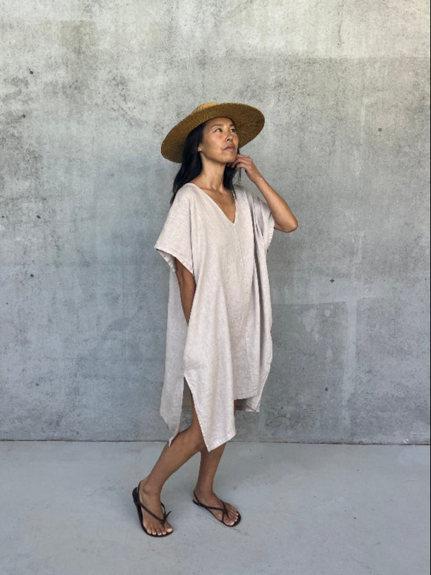 Montaigne Jacqueline Linen Kaftan Natural
