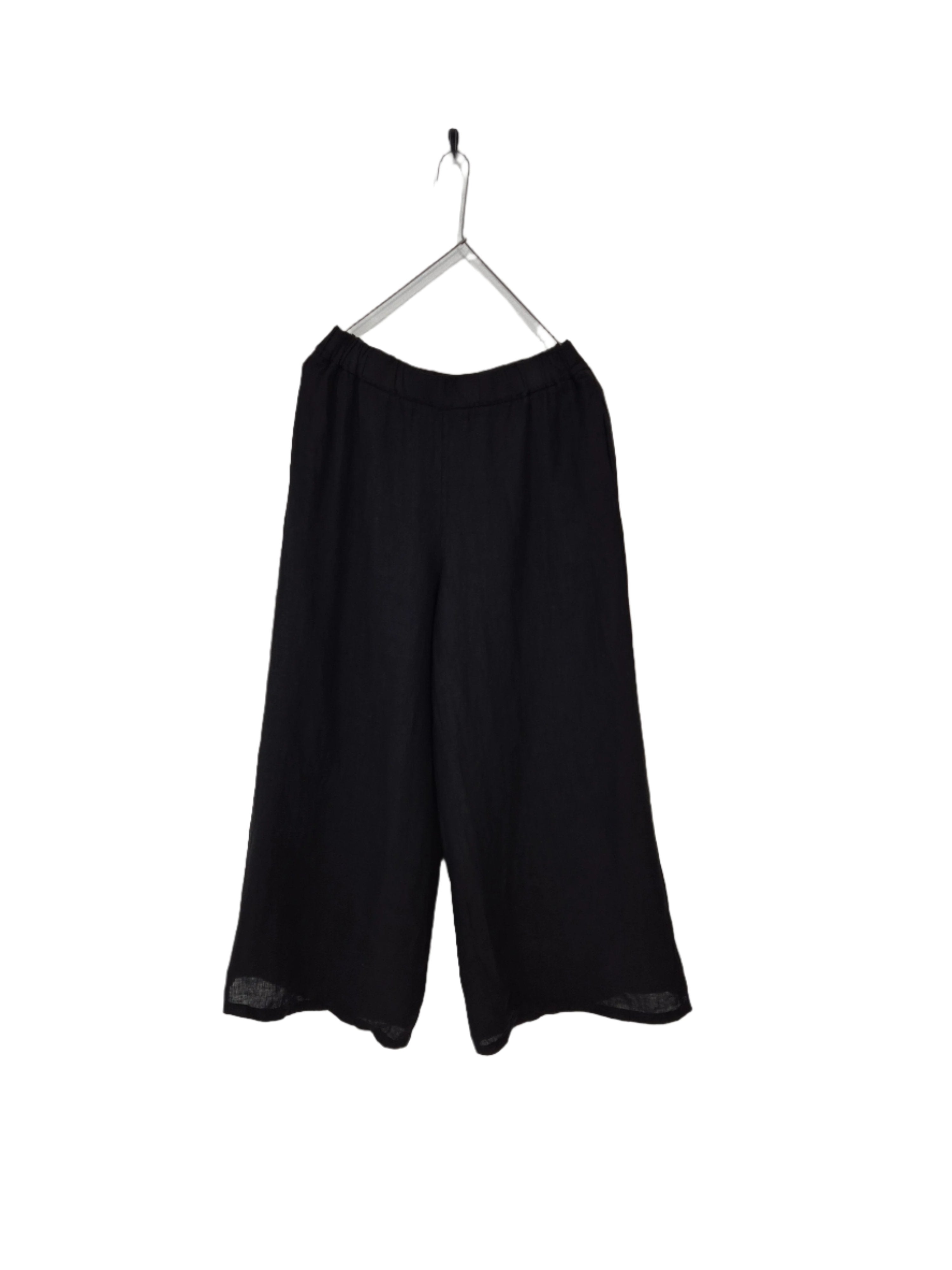 Montaigne Jambes Full-Length Linen Pants Black