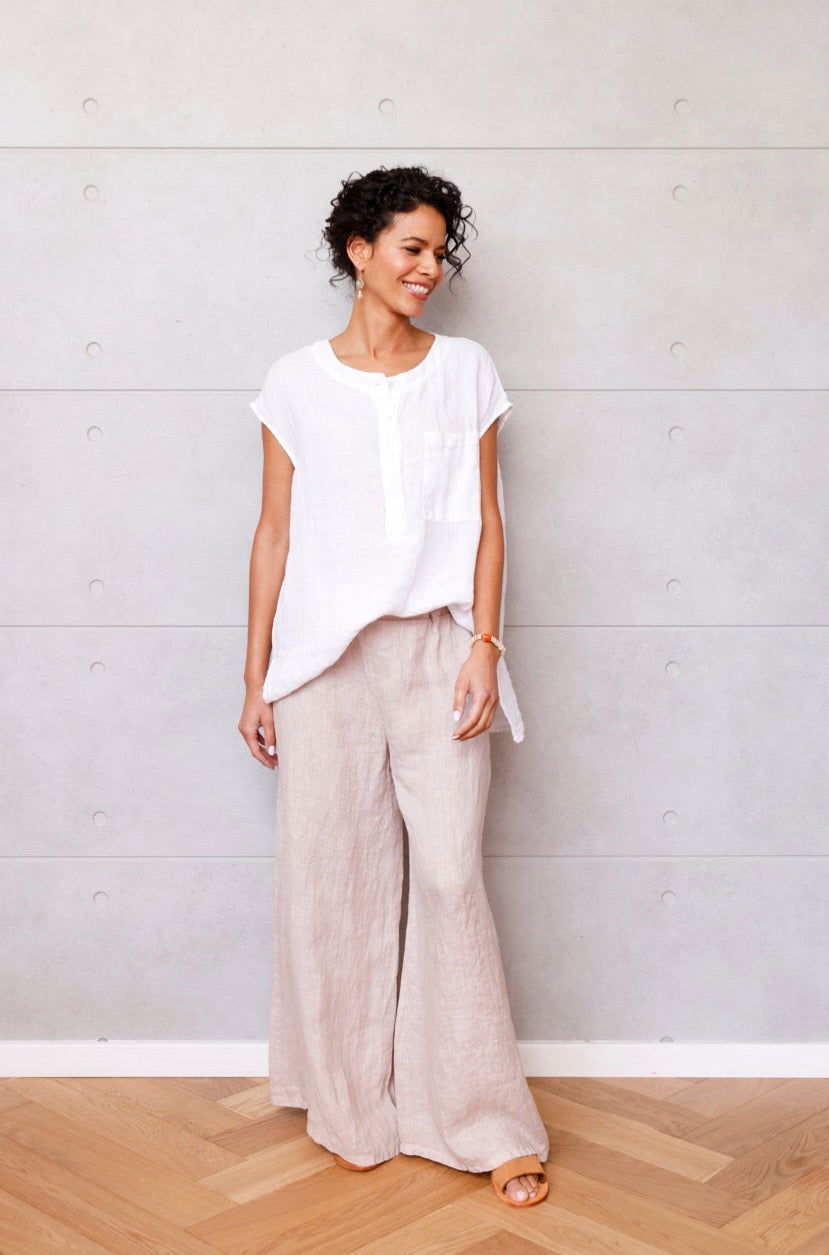 Montaigne Jambes Full-Length Linen Pants Rose