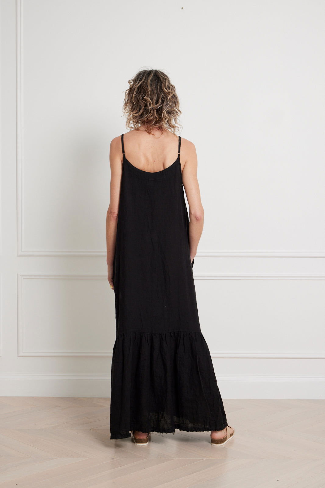 Montaigne Jolie Linen Maxi Dress Black2