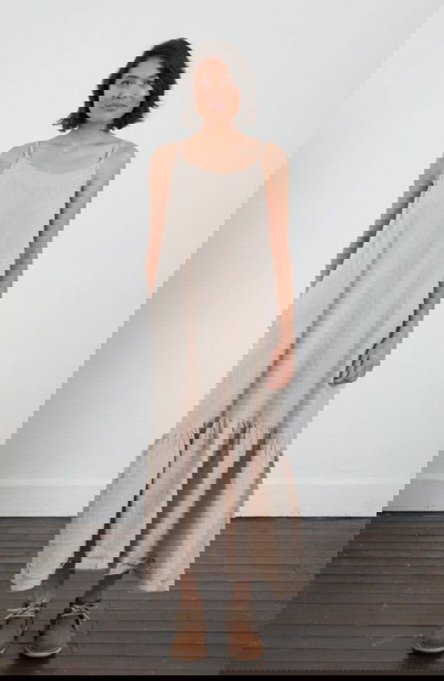 Montaigne Jolie Linen Maxi Dress Natural