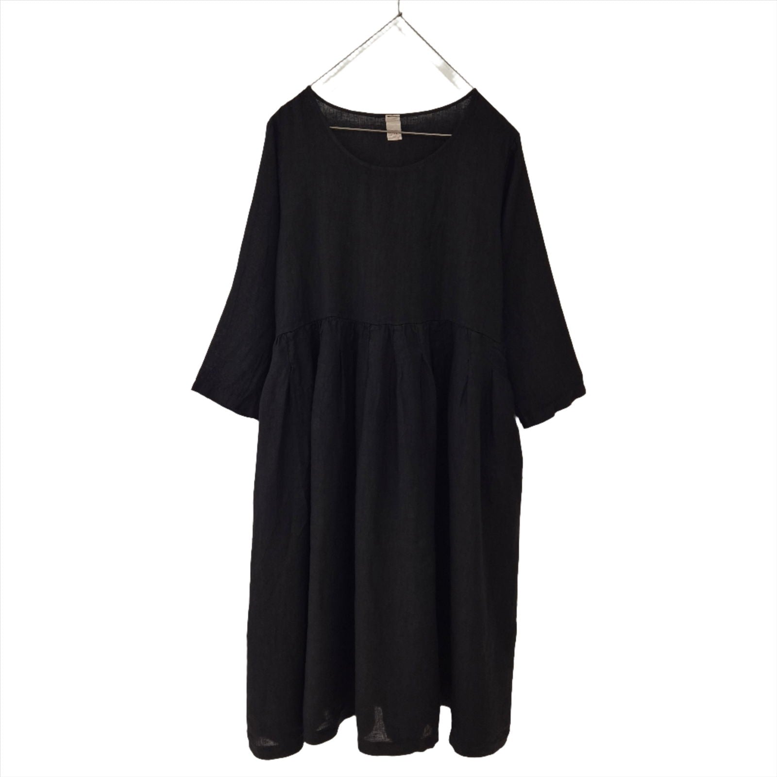 Montaigne Journee Baggy Linen Dress Black