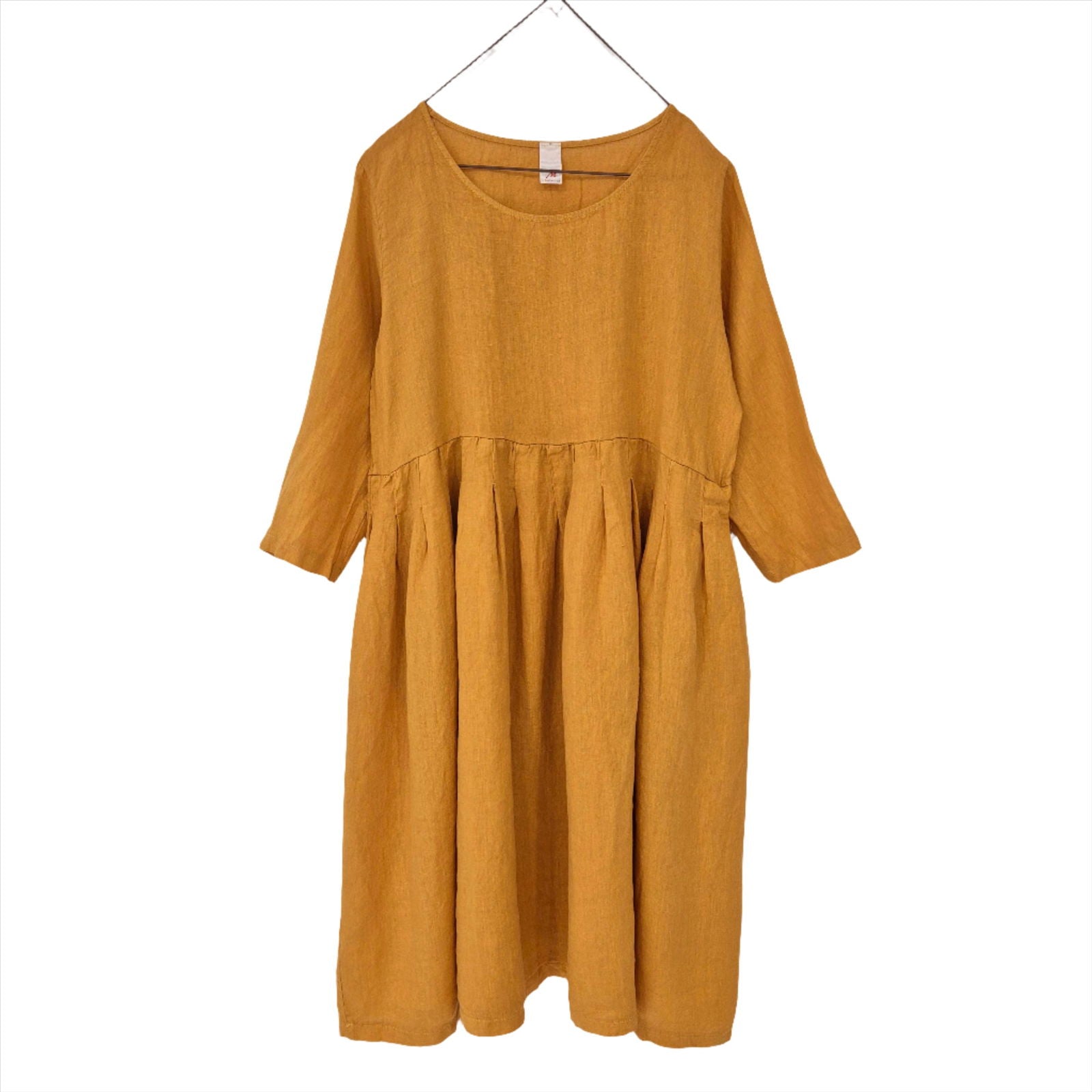 Montaigne Journee Baggy Linen Dress Mustard