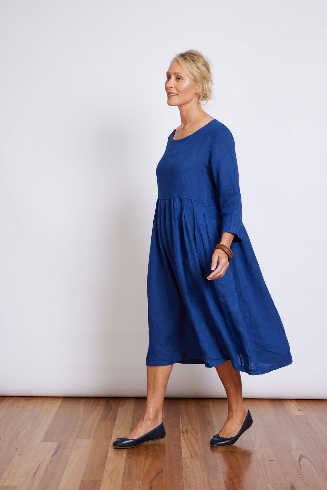 Montaigne Journee Baggy Linen Dress Royal Blue1