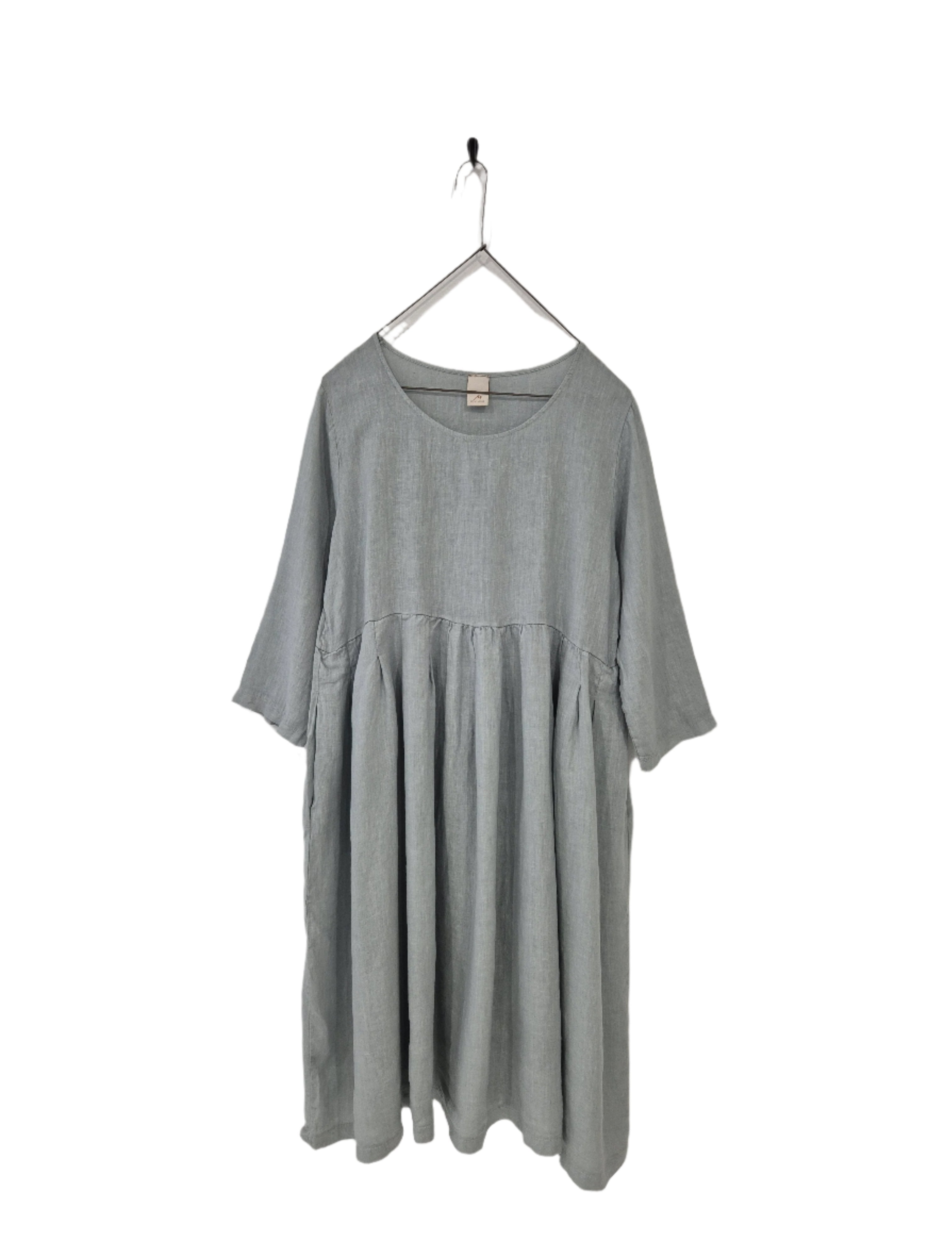montaigne Journee Baggy Linen Dress Silver