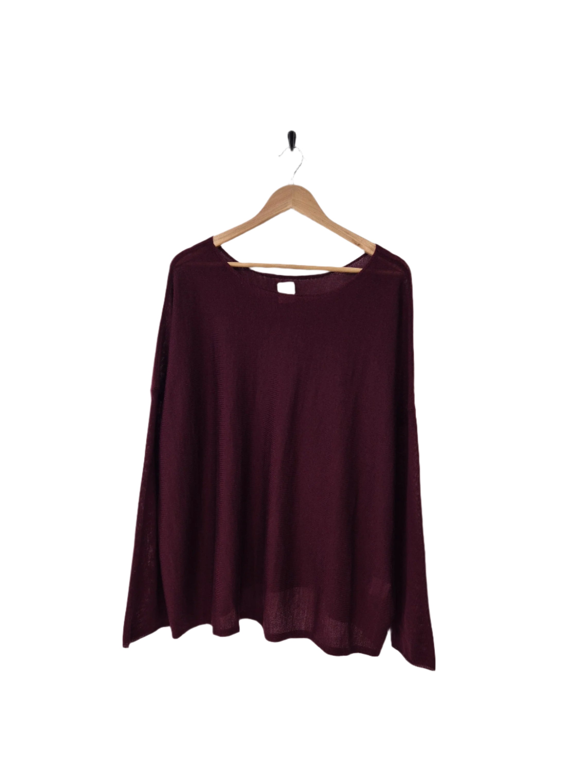 Montaigne Laurant 100% Australian Merino Superfine Loose Summer Knit Burgundy3