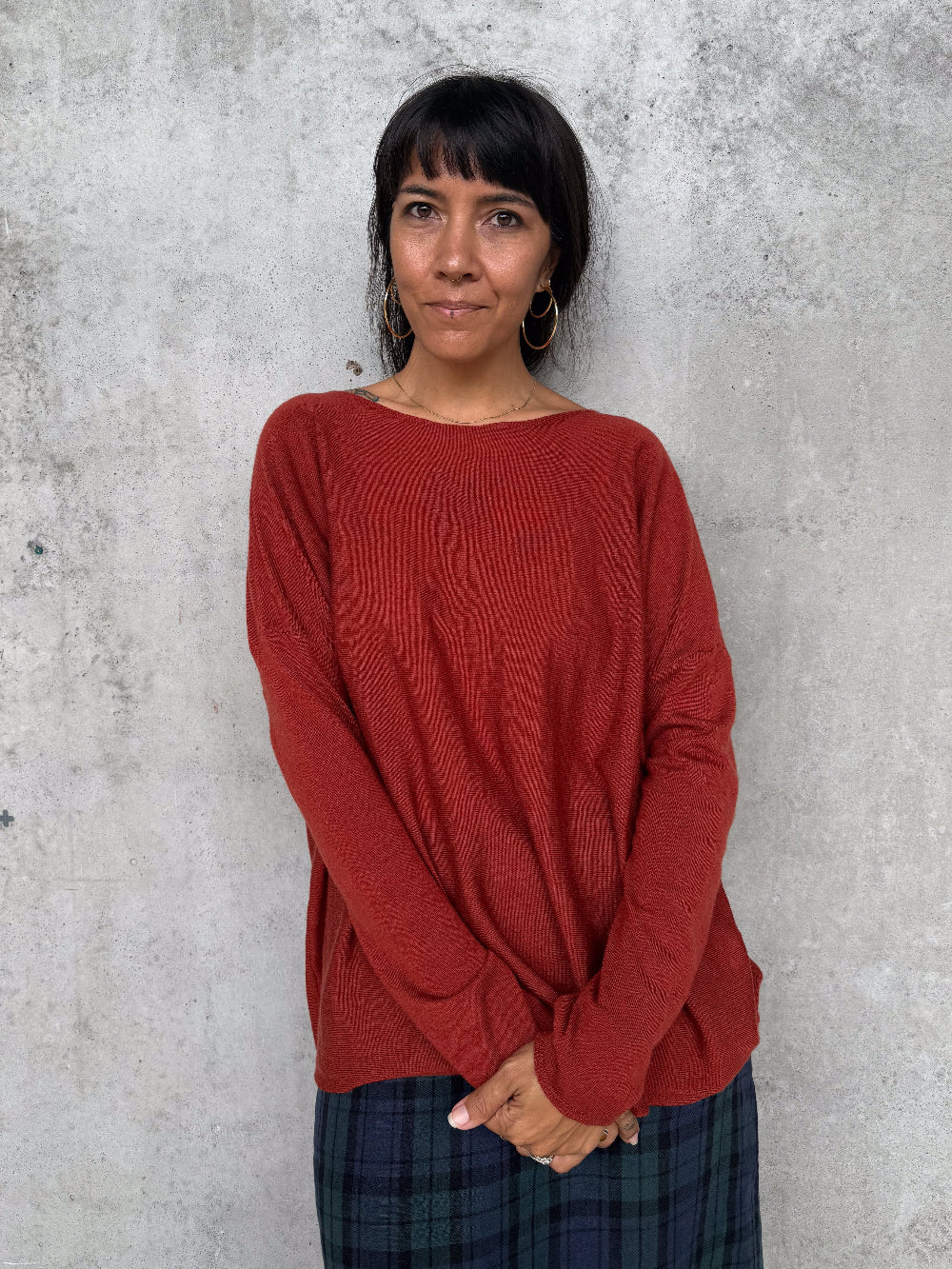 Montaigne Laurant 100% Australian Merino Superfine Loose Summer Knit Rust