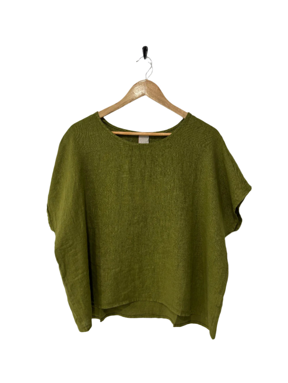 Montaigne Lee Linen Short Sleeve Top Acid Green3