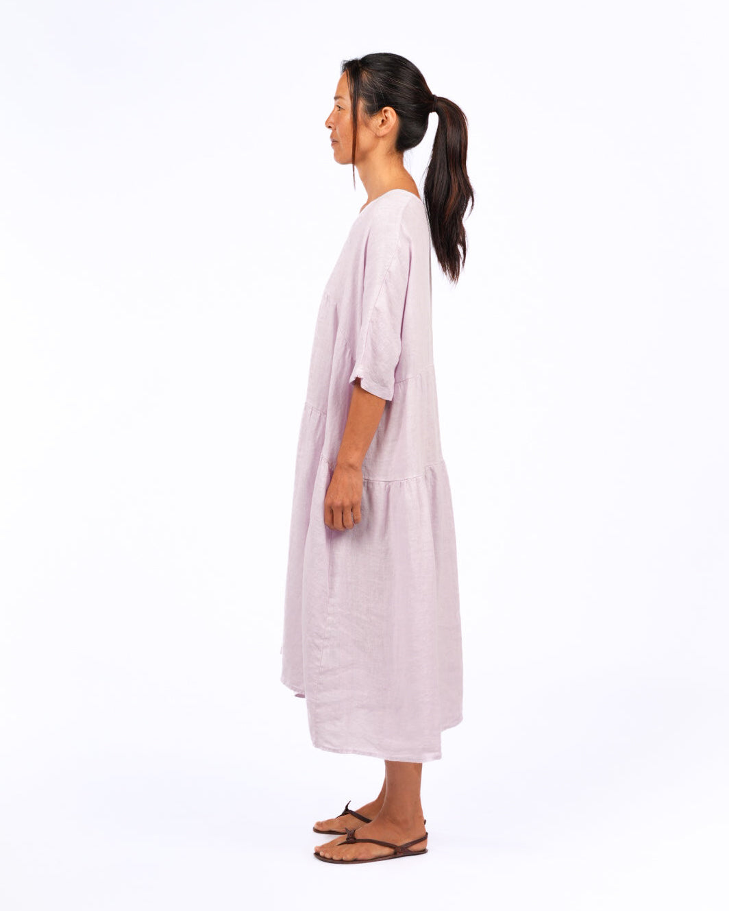 chinese dress ladies Anna Corinna Reworked Vintage Linen Woven Smock Dress main image 0