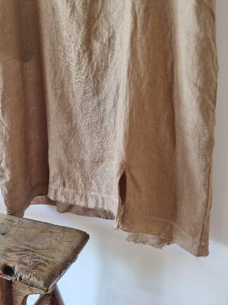 Montaigne Lourdes Linen Singlet Dress Ocre4