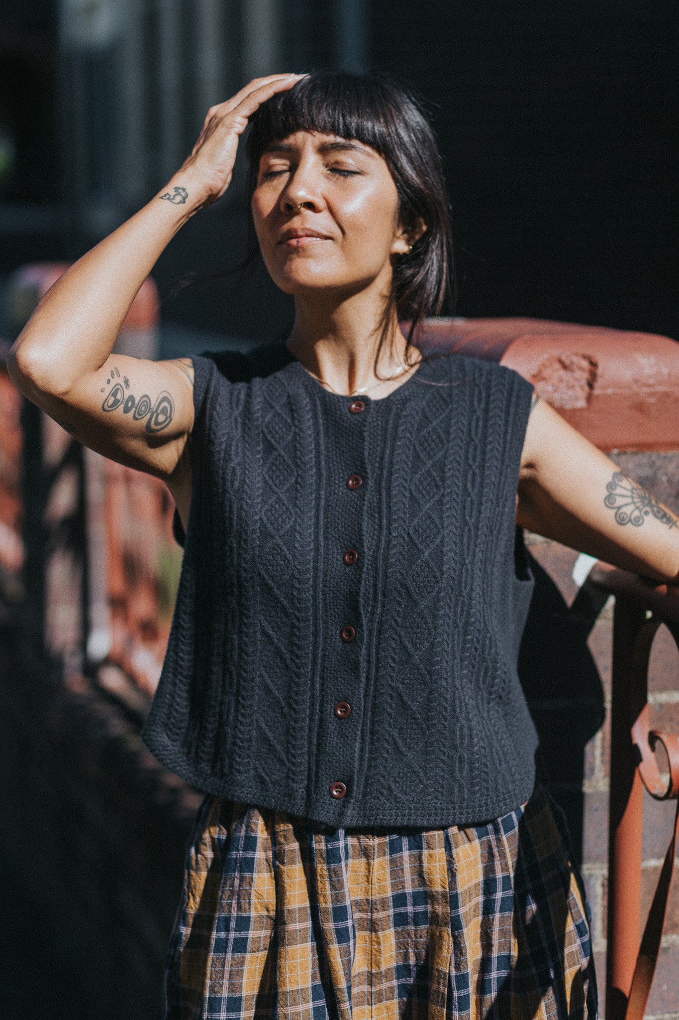 Montaigne Luella 100% New Zealand Lambswool Vest Deep Indigo