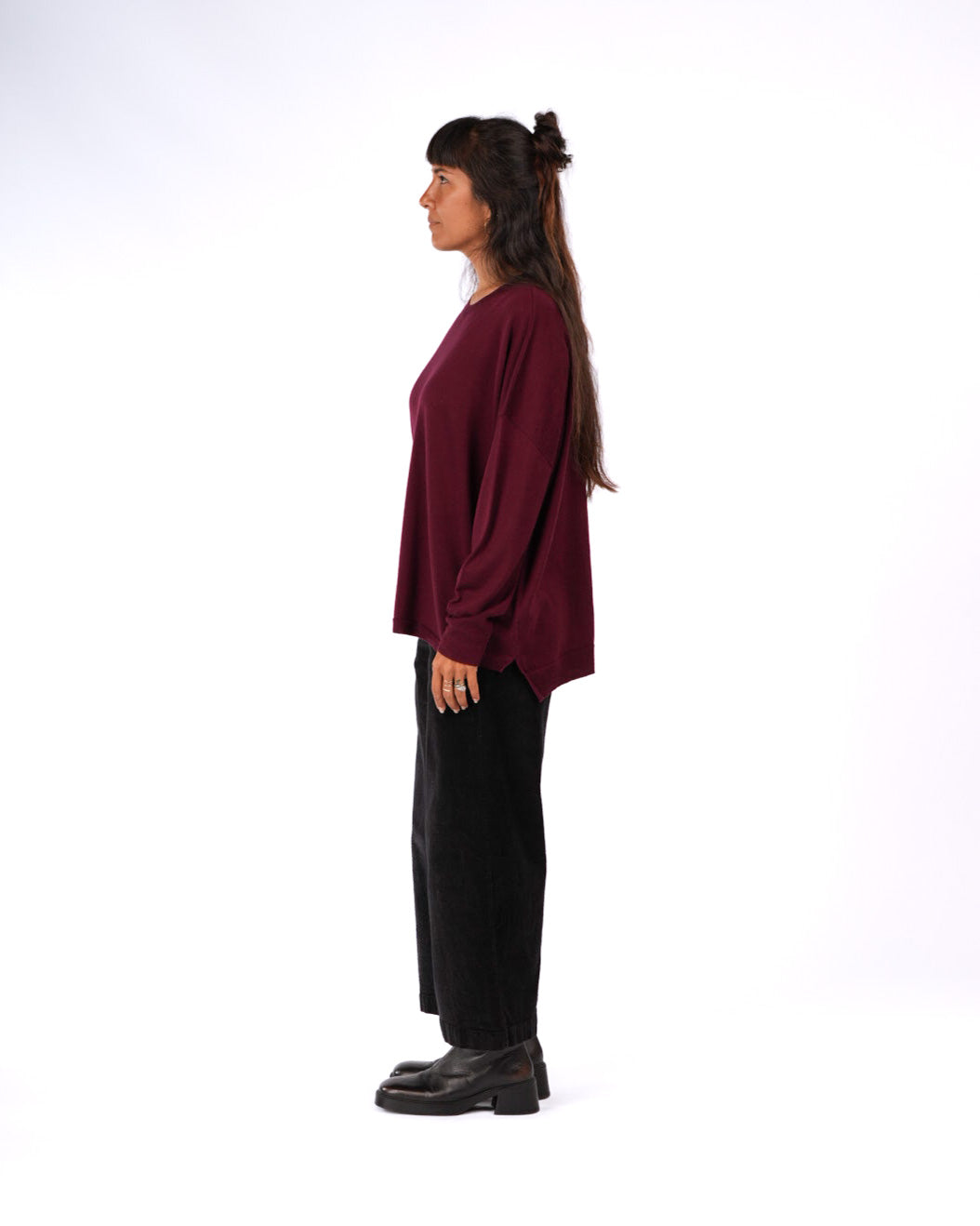 Montaigne Manuel Australian Merino Sweater Plum2