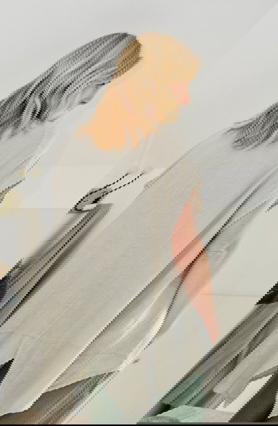 Montaigne Marcella Linen Button Up Shirt Natural1