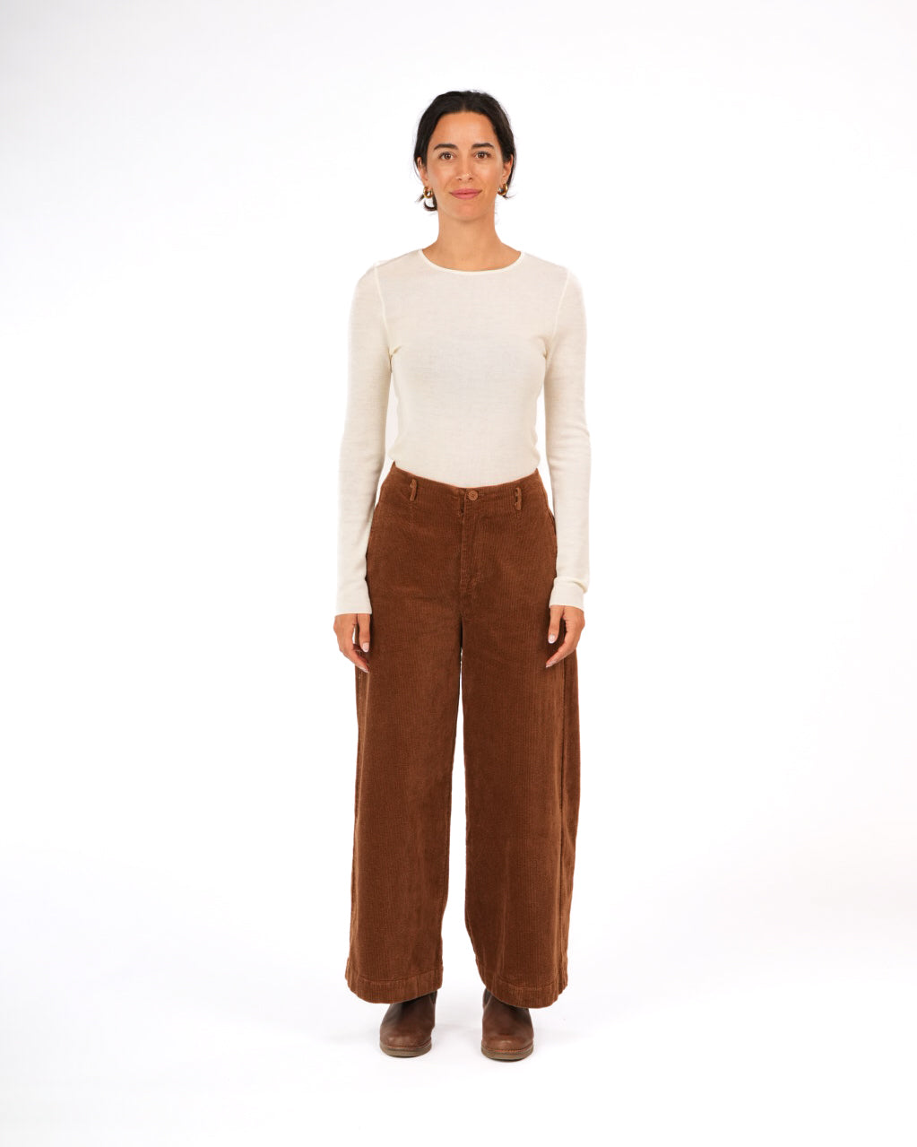 Montaigne Merino Wool Knit Top Spencer– Lightweight Layering Essential White5