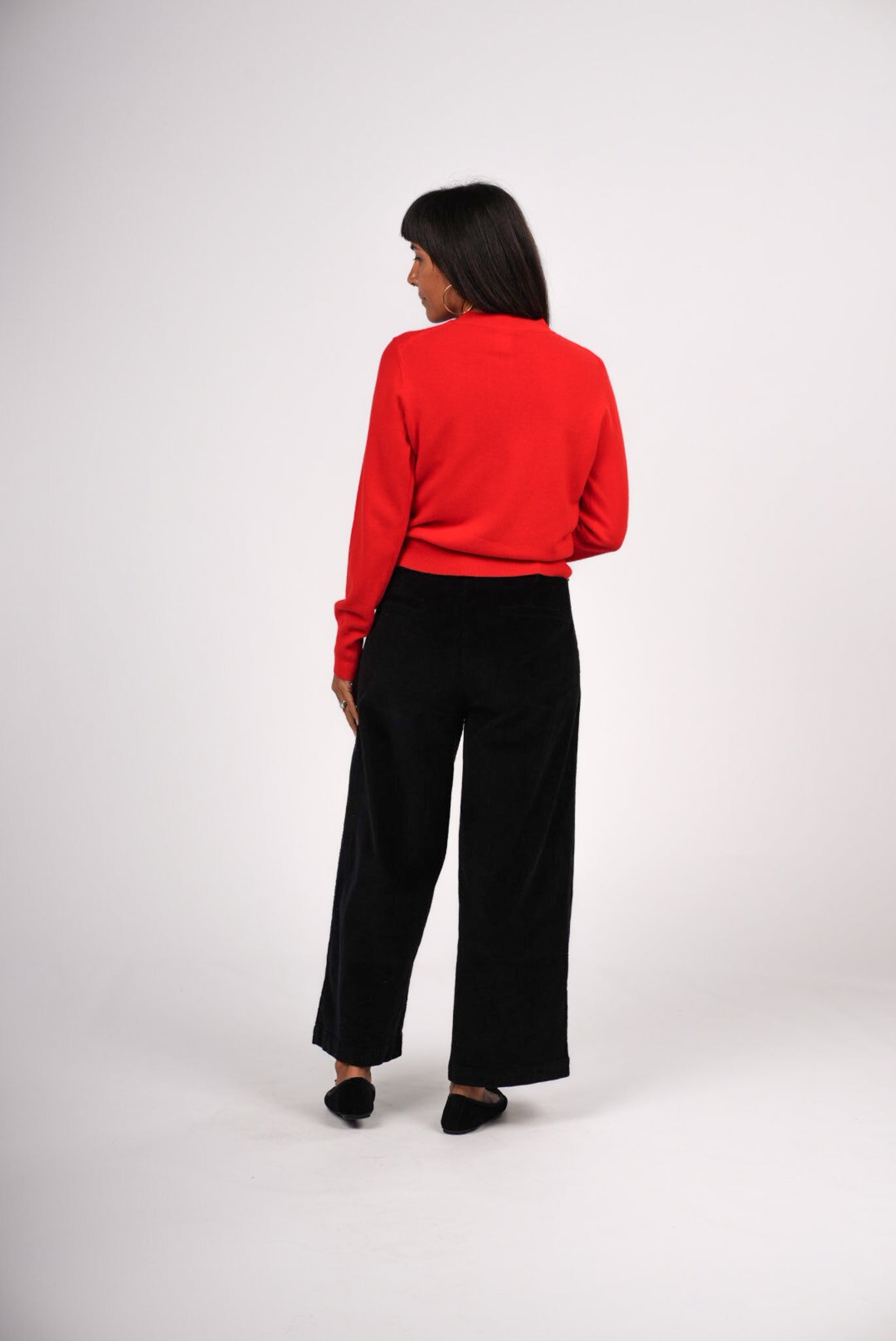 Montaigne Minimalist Lambswool Cardigan Blood Orange