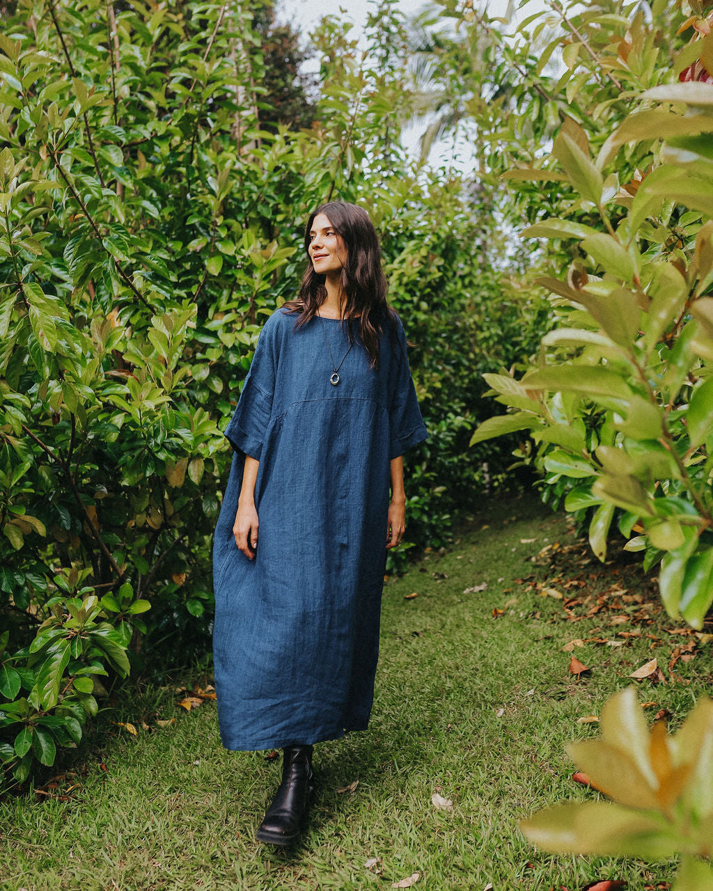 Montaigne Noa Indigo Linen Dress