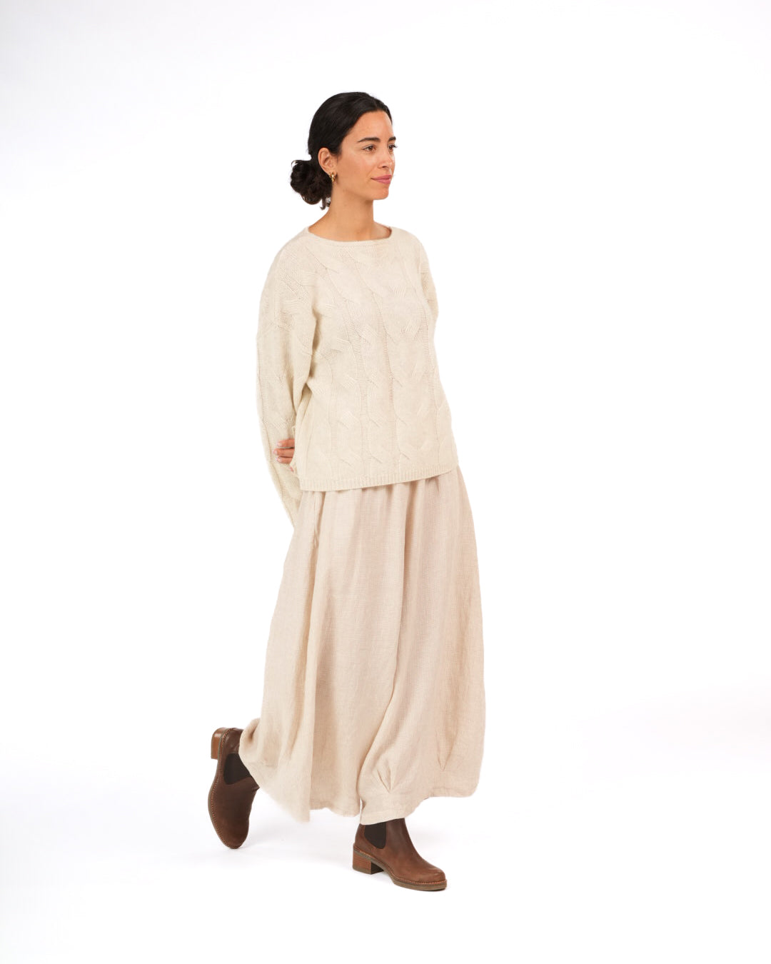 Montaigne NZ Lambswool Cable Knit Milk2