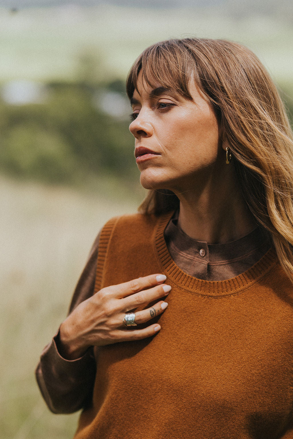 Montaigne NZ Lambswool Oversized Vest Spice7
