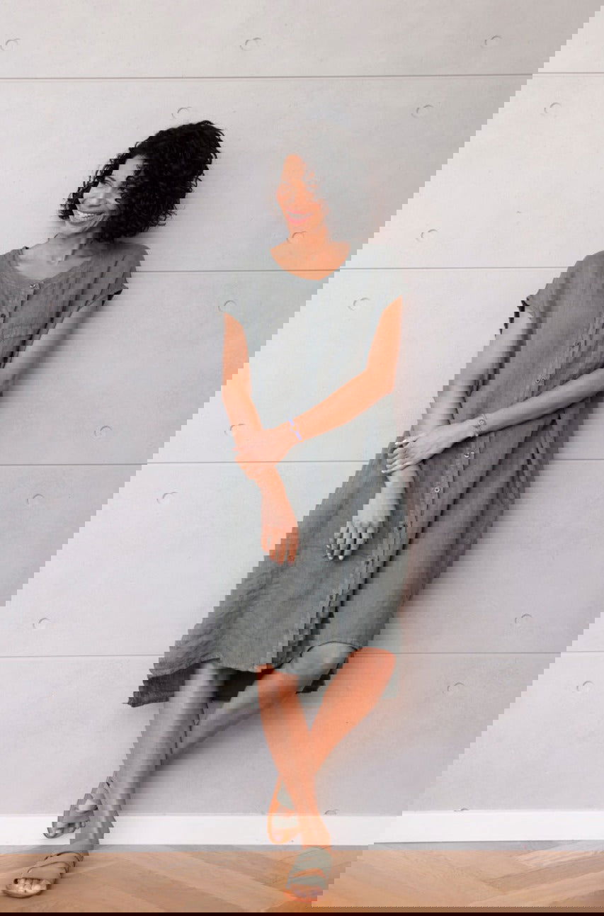 Montaigne Ocèane Linen Dress Khaki