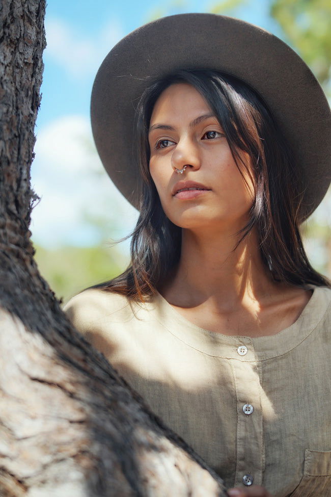 Montaigne Ocèane Linen Dress Ocre2