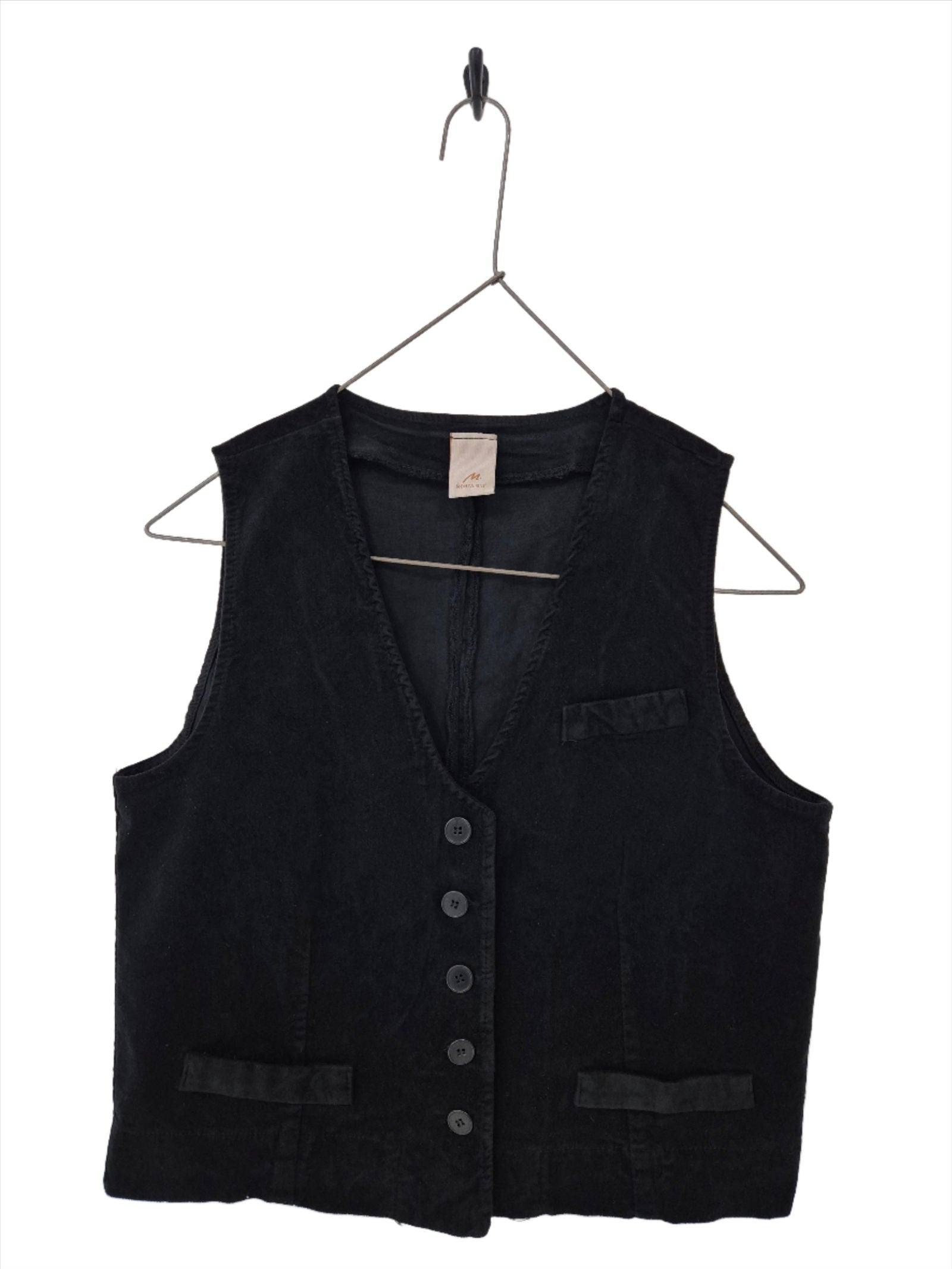 Montaigne Odette Velvet Vest Black