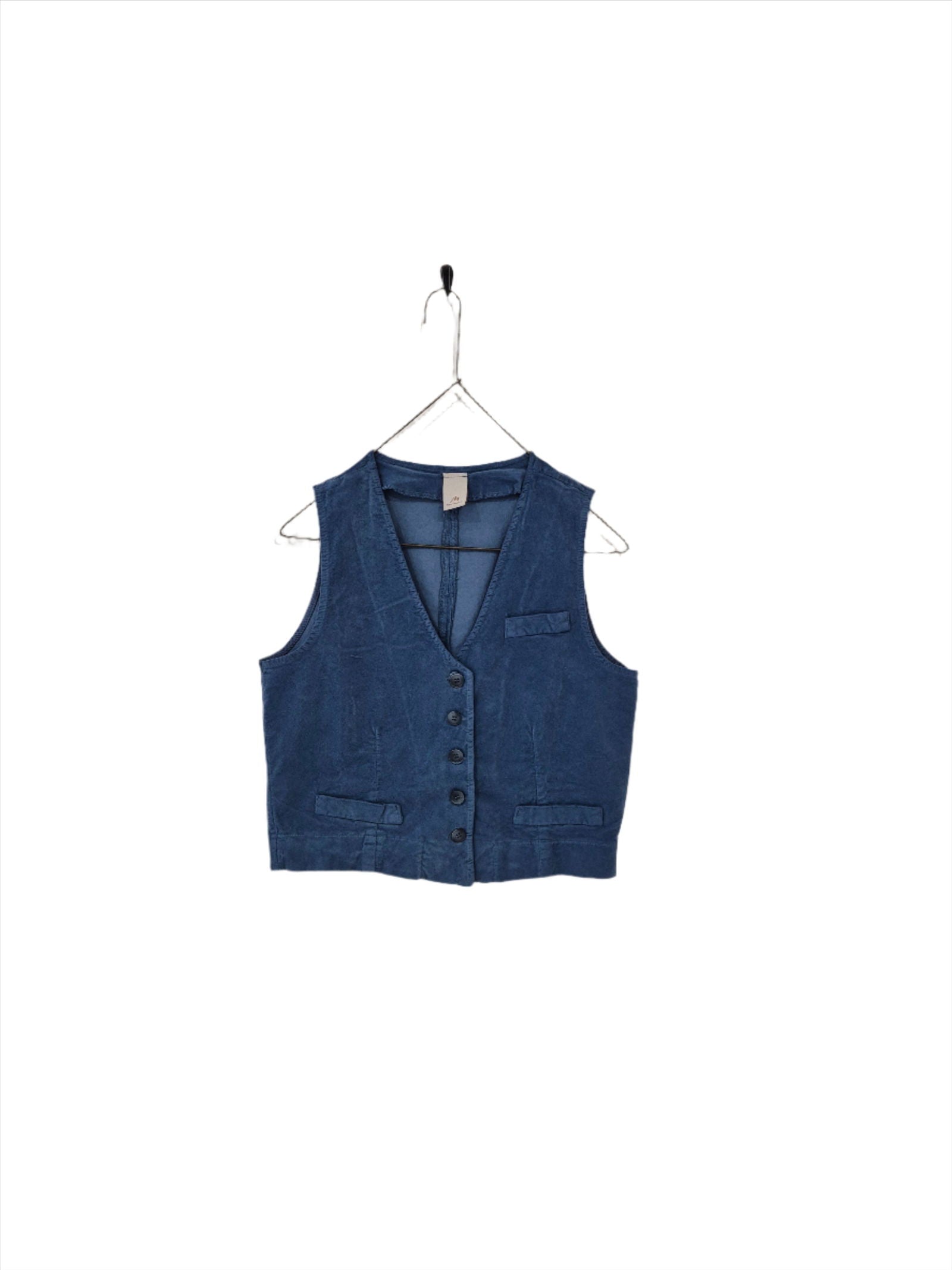 Montaigne Odette Velvet Vest Denim1
