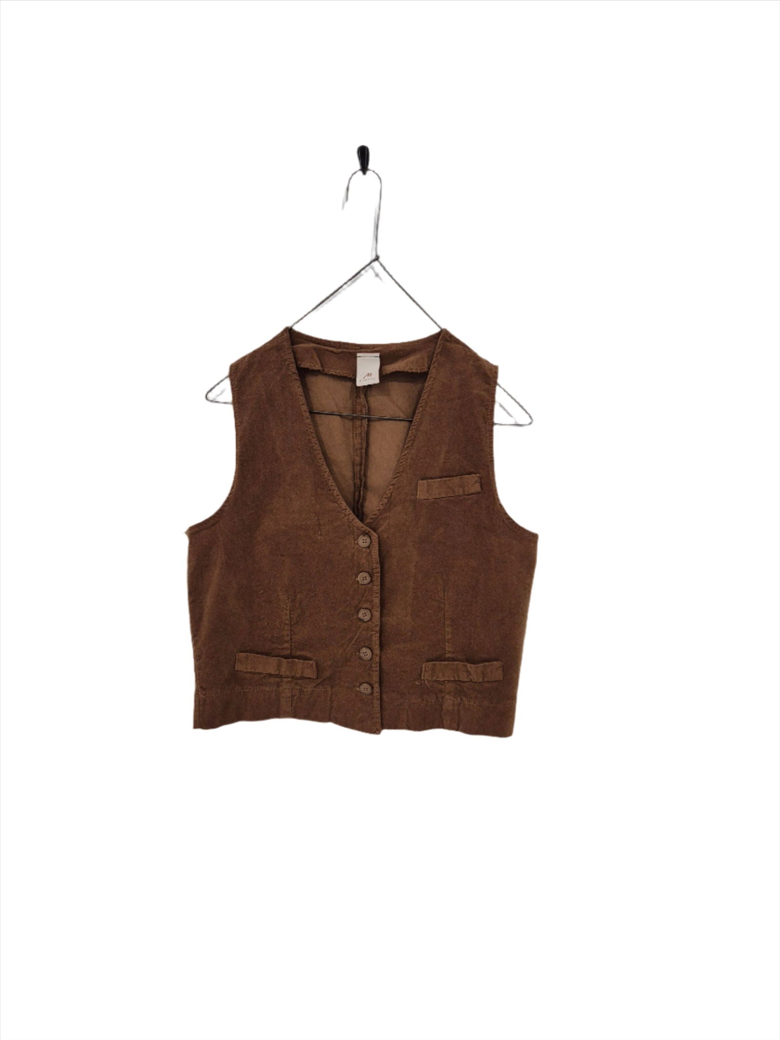 Montaigne Odette Velvet Vest Tobacco1