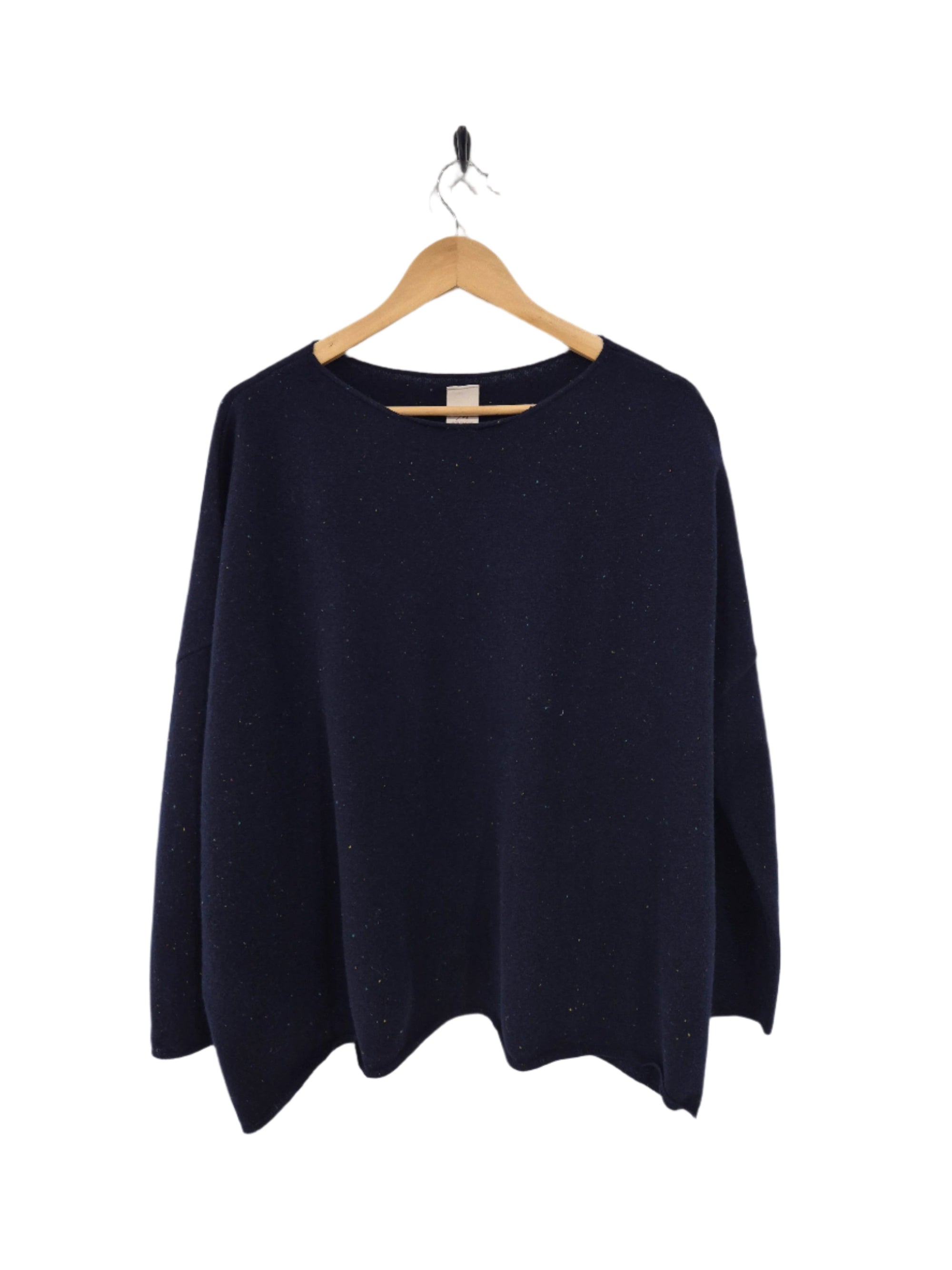 Montaigne Olivia 100% New Zealand Lambswool Jumper Navy Melange2