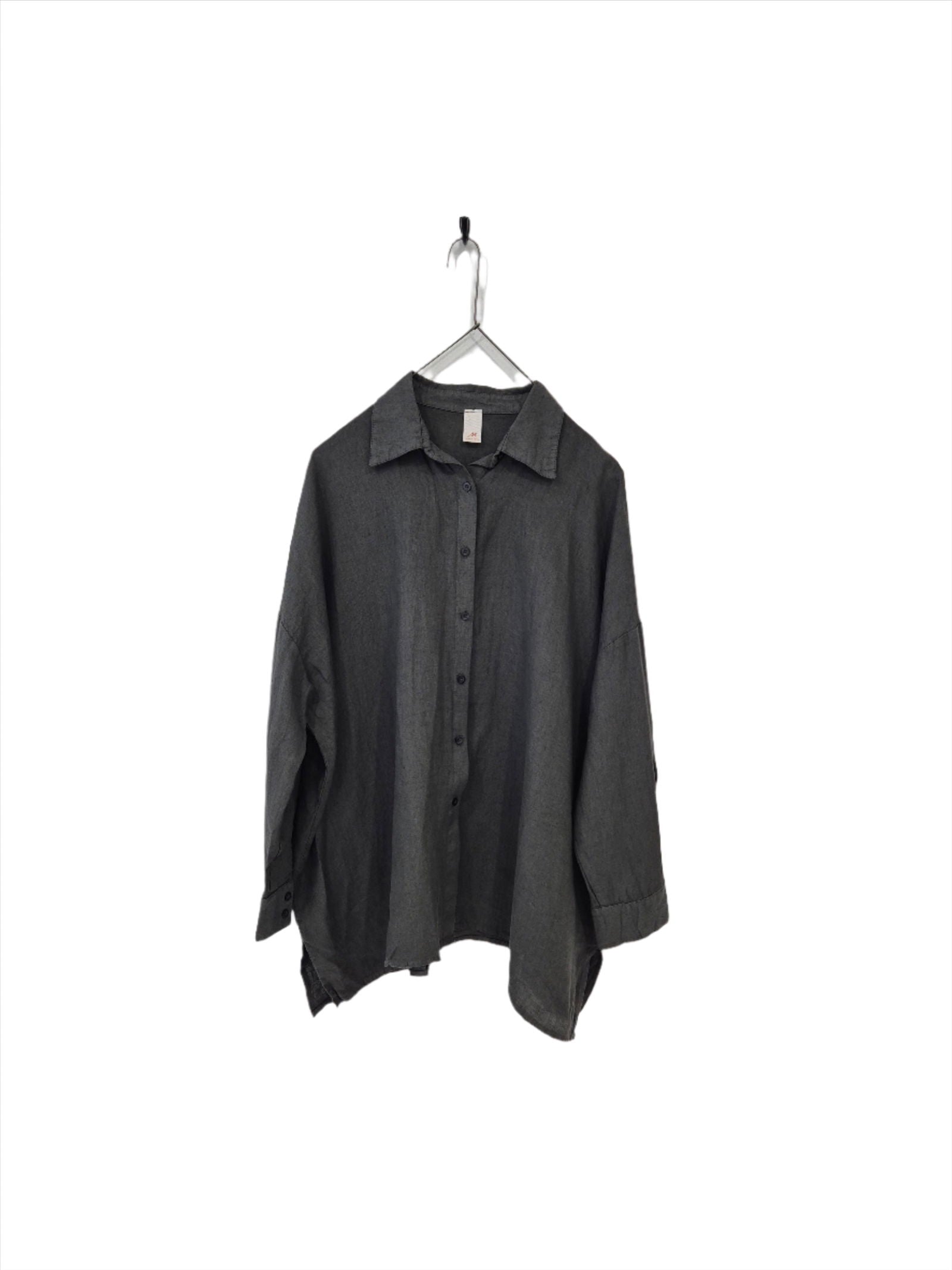 Montaigne Oversized Linen Boyfriend Shirt Petrol