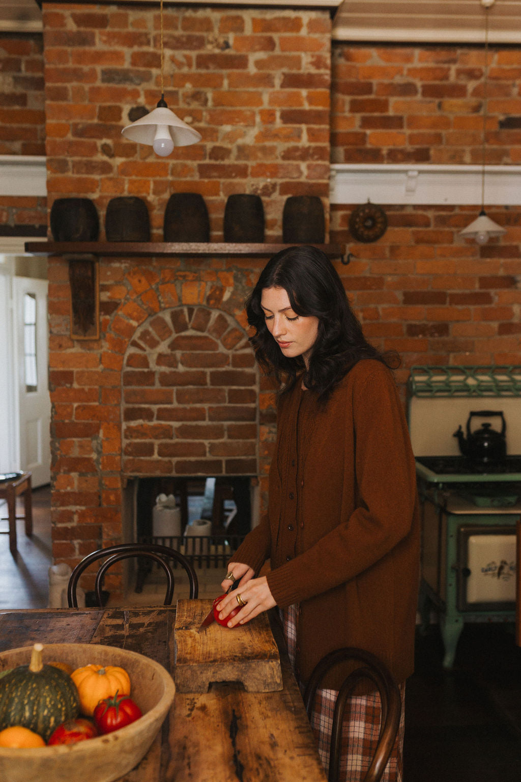 Montaigne Patou Pure Lambswool Cardigan Chestnut1