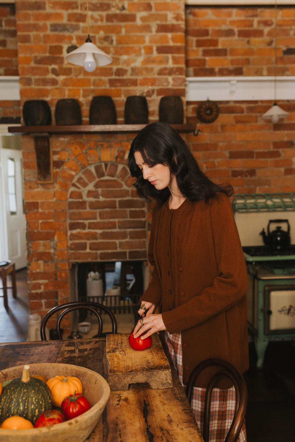 Montaigne Patou Pure Lambswool Cardigan Chestnut2