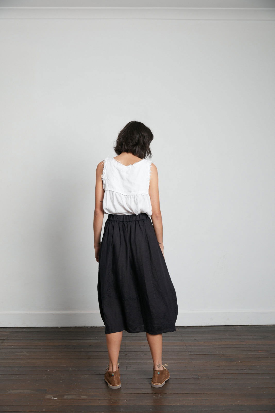 Montaigne Pur Frayed Singlet Top in Linen White5