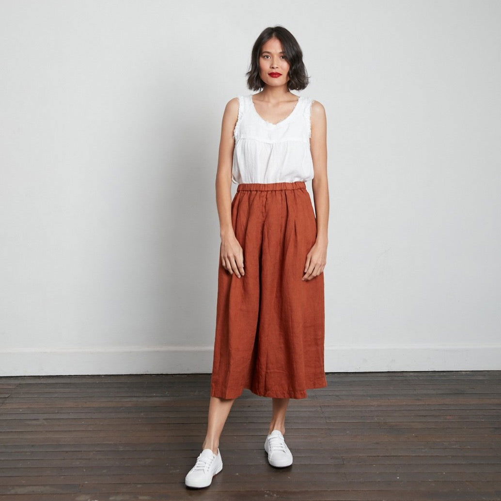 Montaigne Pur Frayed Singlet Top in Linen White6