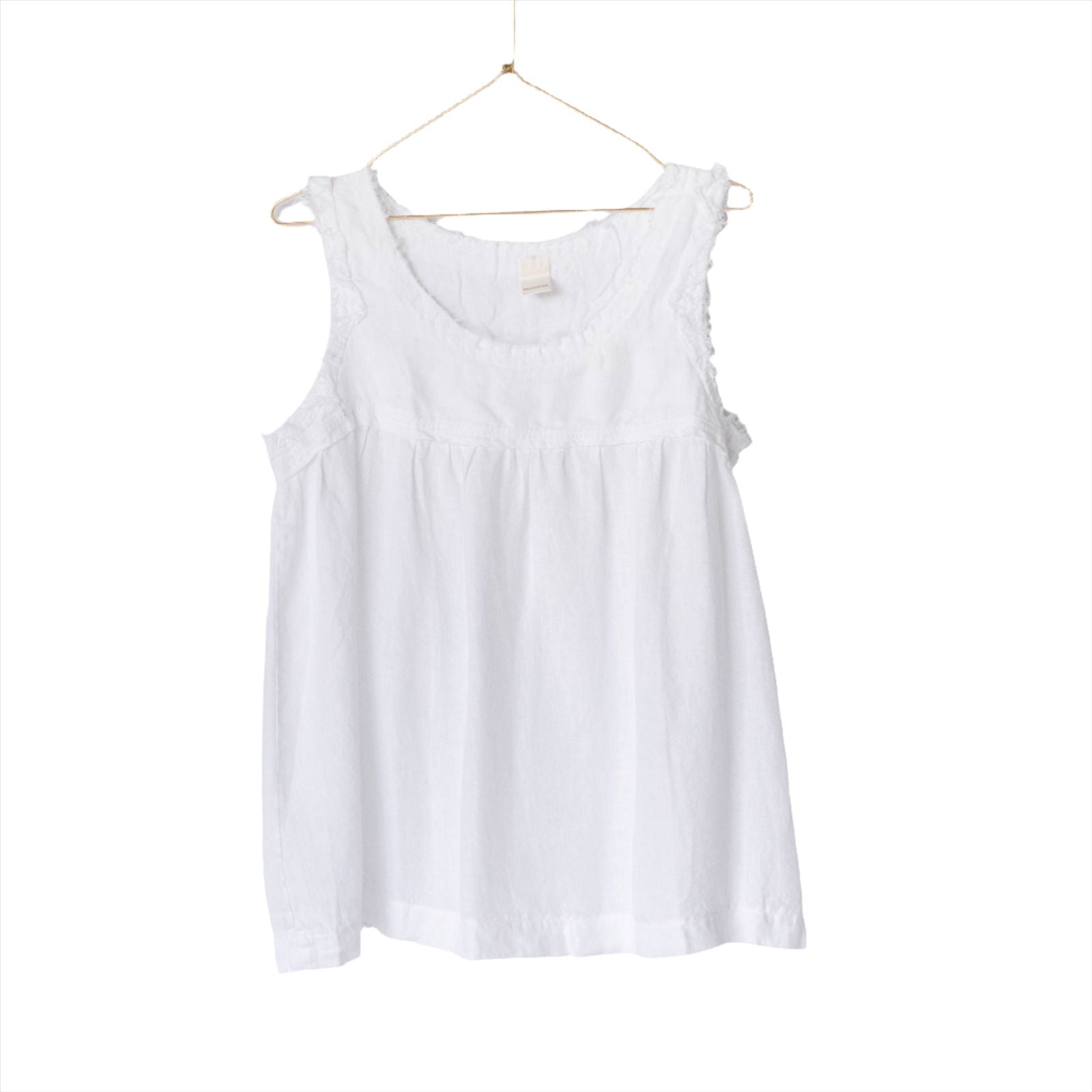 Montaigne Pur Frayed Singlet Top in Linen White9