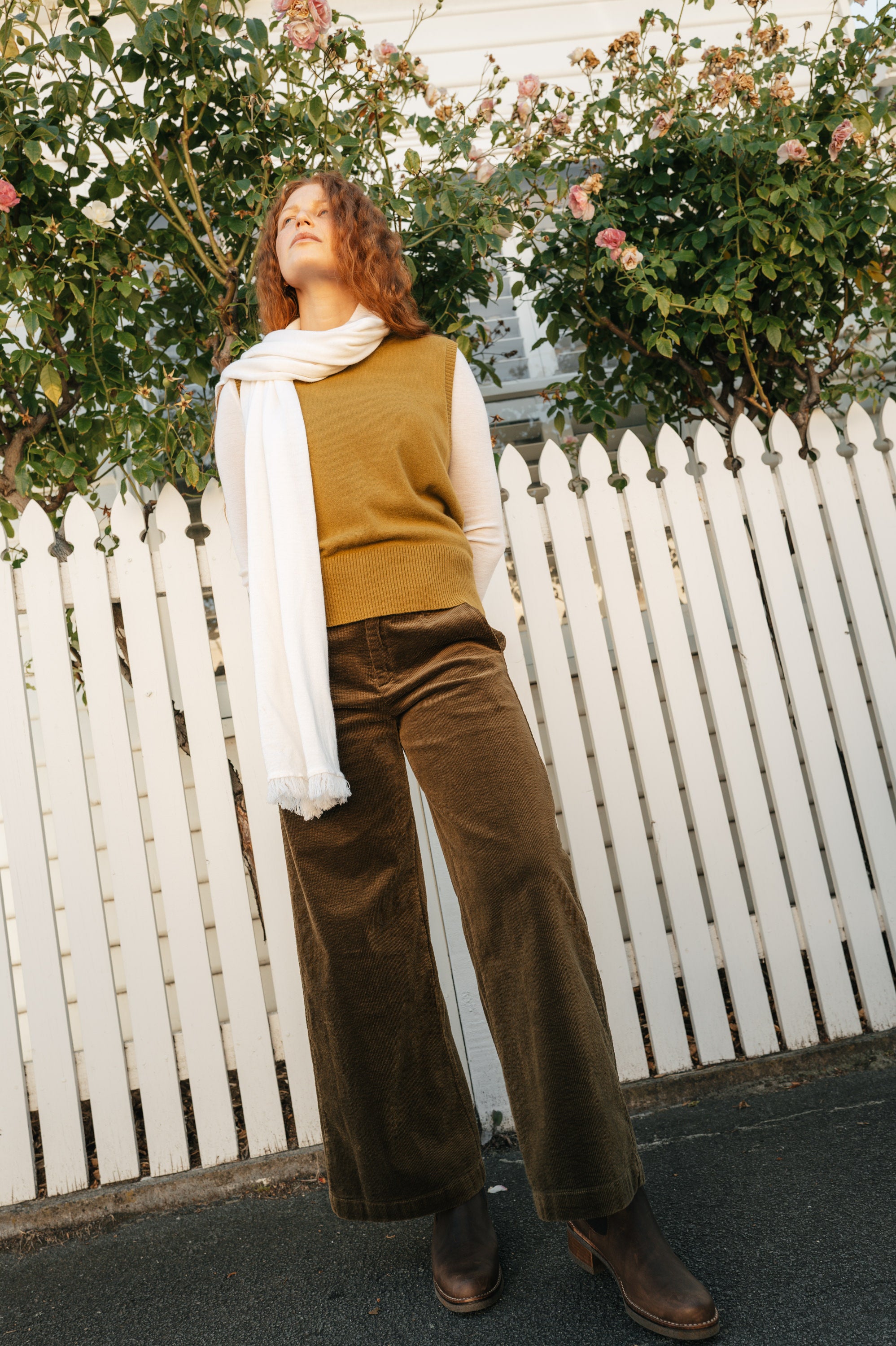 Rene Corduroy Cotton Wide Leg Pants