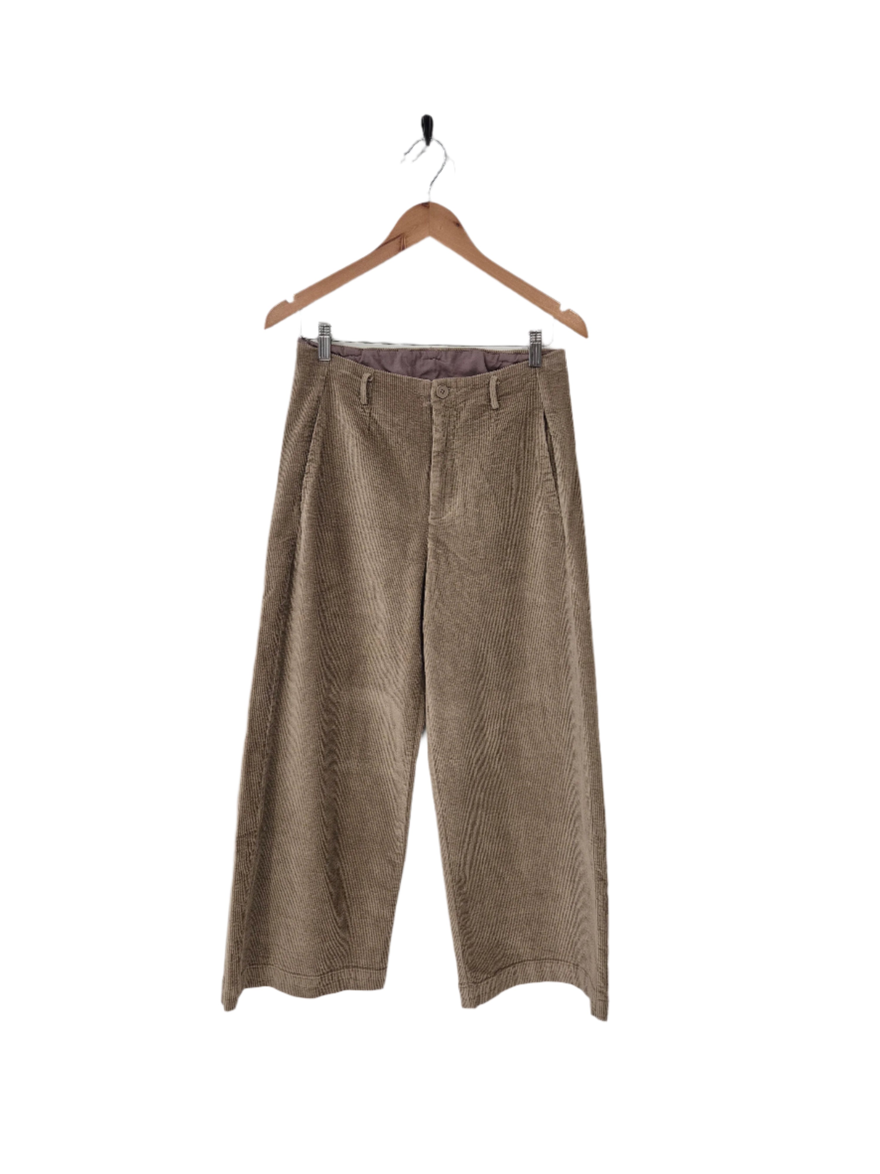 Montaigne Rene Corduroy Cotton Wide Leg Pants Taupe1