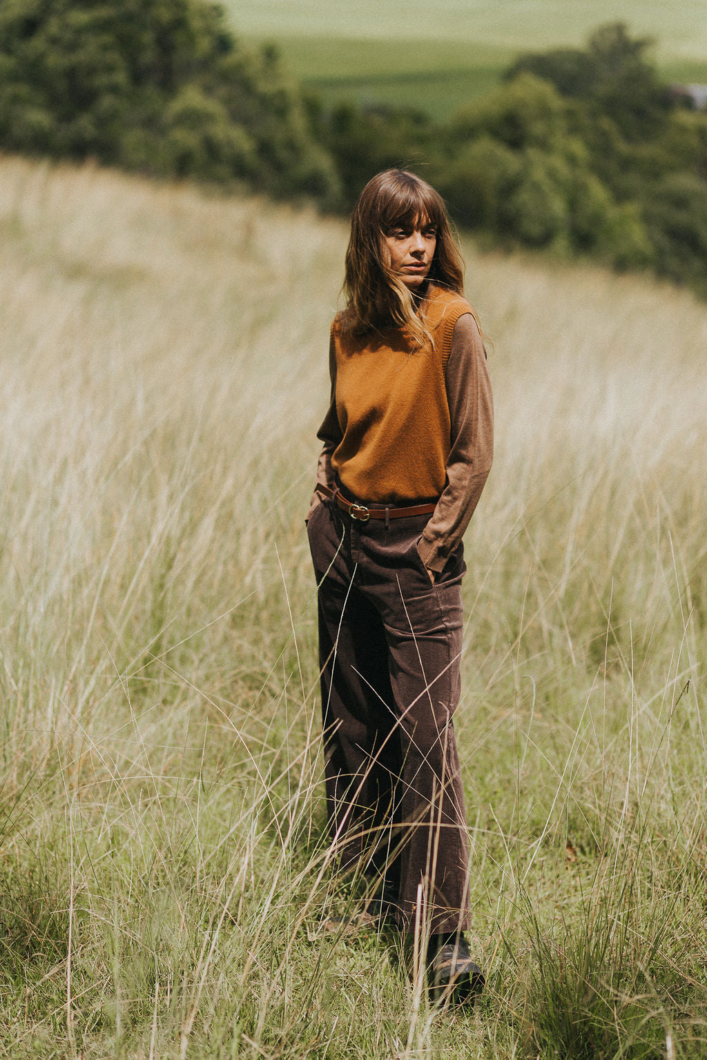 Montaigne Rene Corduroy Pant Long Length Dark Brown14