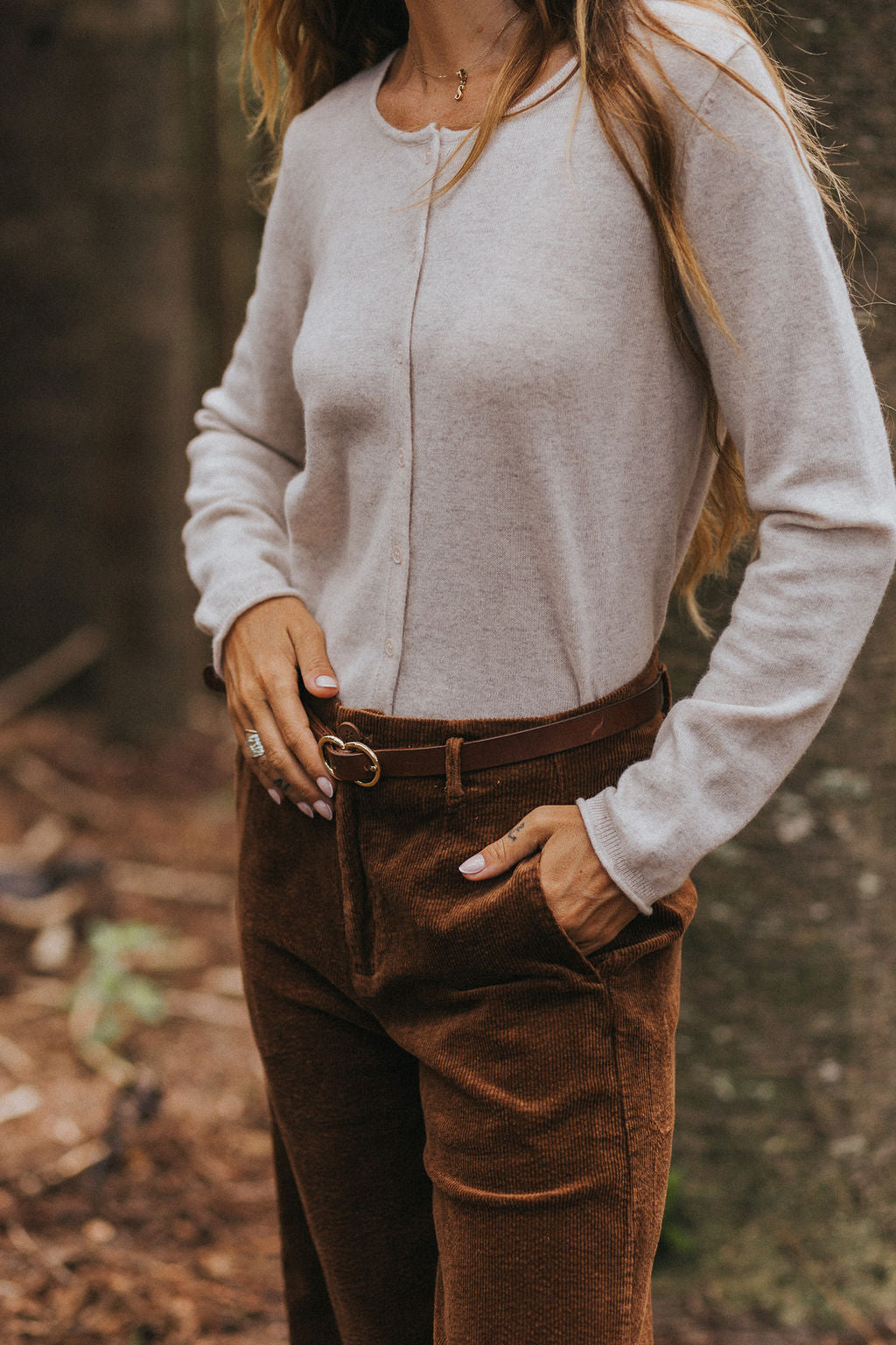 Montaigne Rene Corduroy Pant Long Length Tobacco2