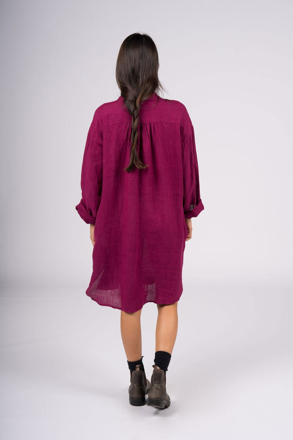 Montaigne Riviera Long Sleeve Linen Shirt Orchid3