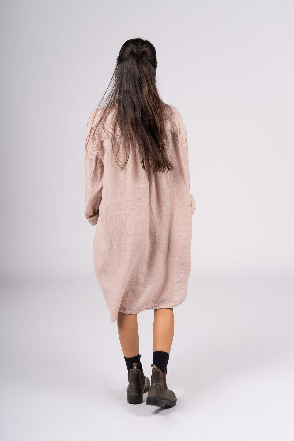 Montaigne Riviera Long Sleeve Linen Shirt Rose3