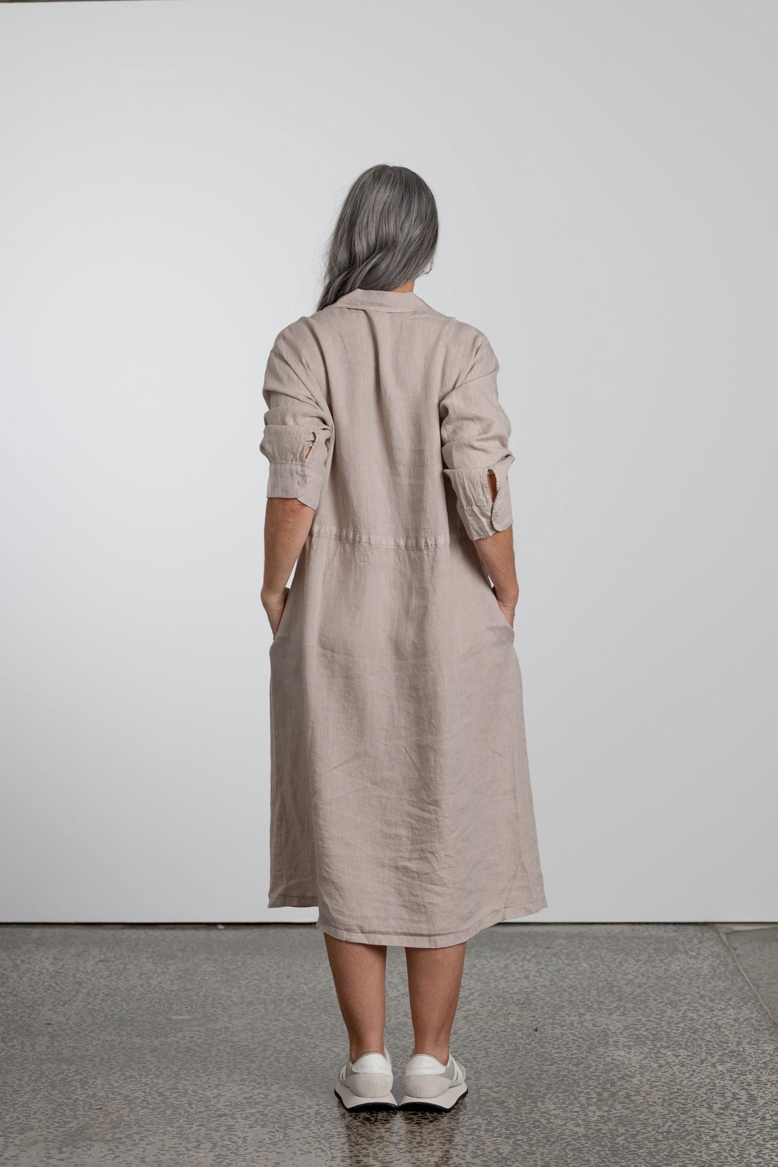 Montaigne Rodin Linen Drawstring Dress Natural