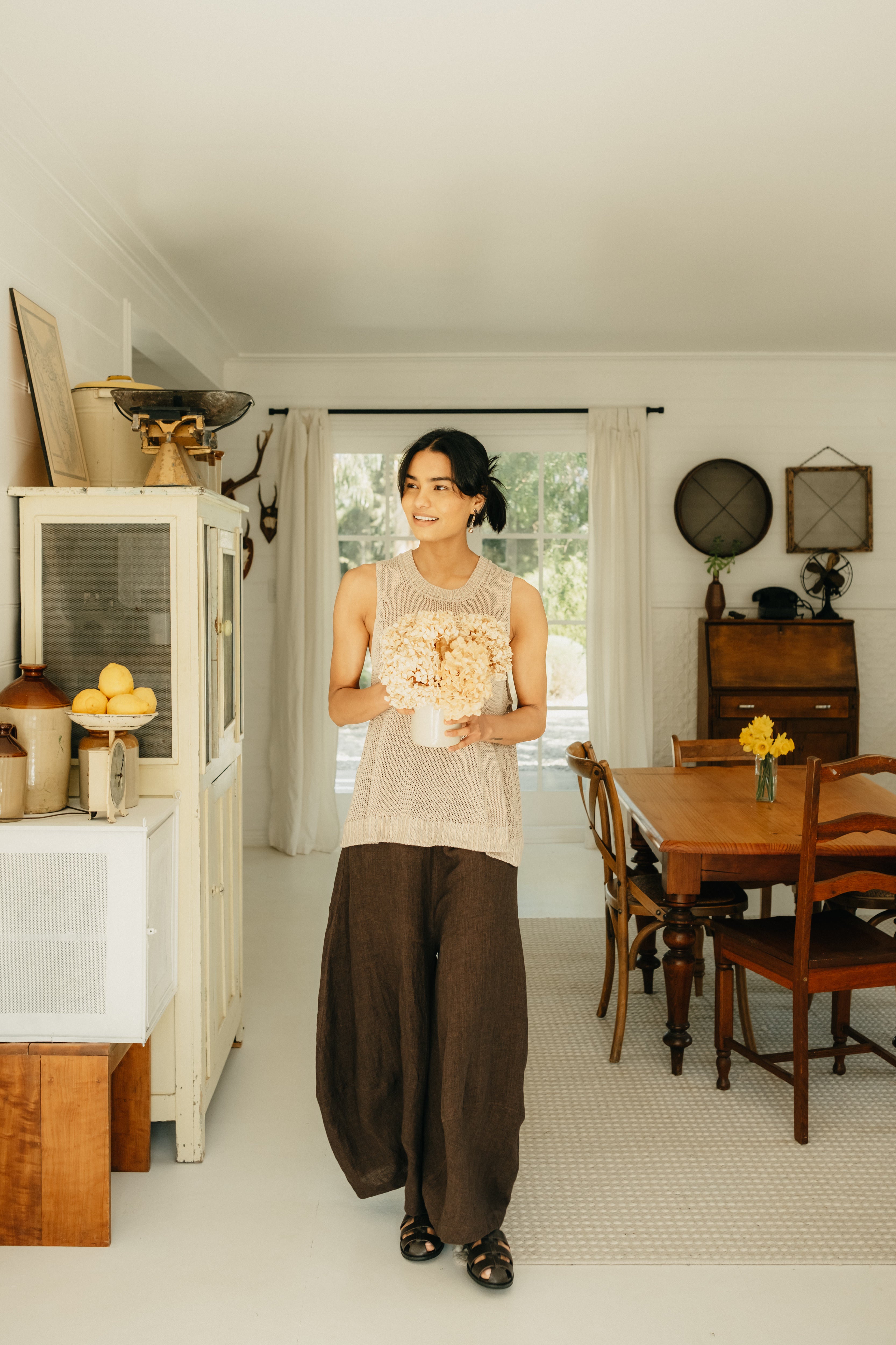 Montaigne Roland Linen Pant Rich Brown