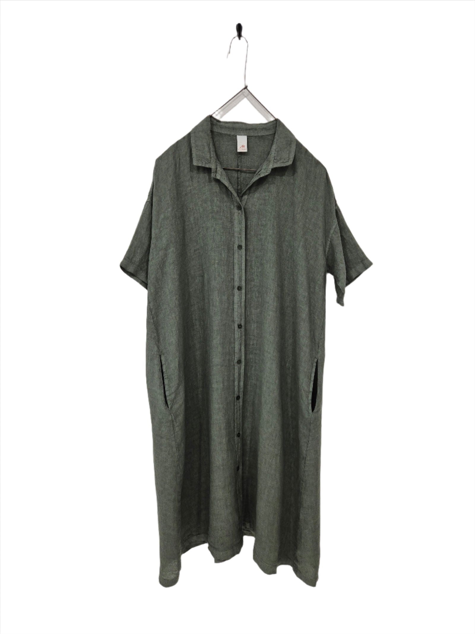 Montaigne Salomé Classic Linen Shirt Dress Khaki