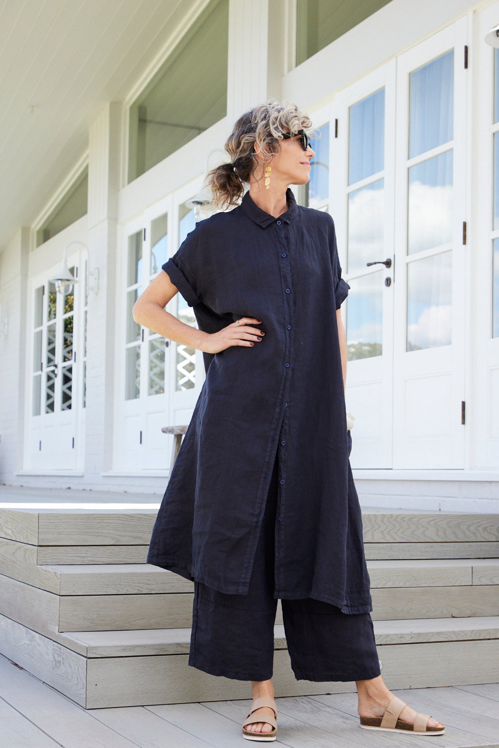 Salomé Classic Linen Shirt Dress – Montaigne Paris