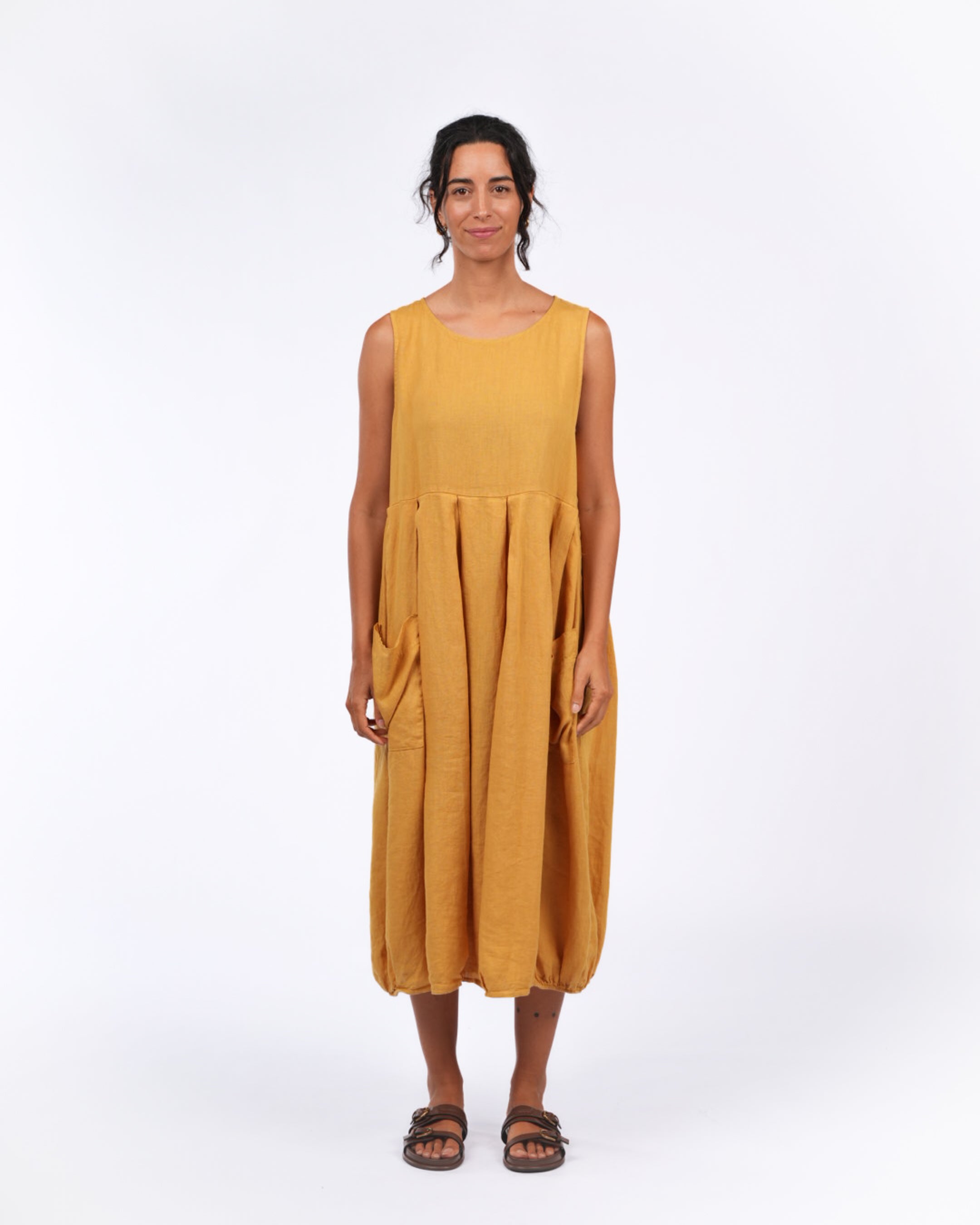 Montaigne Sartène Linen Summer Dress Mustard2