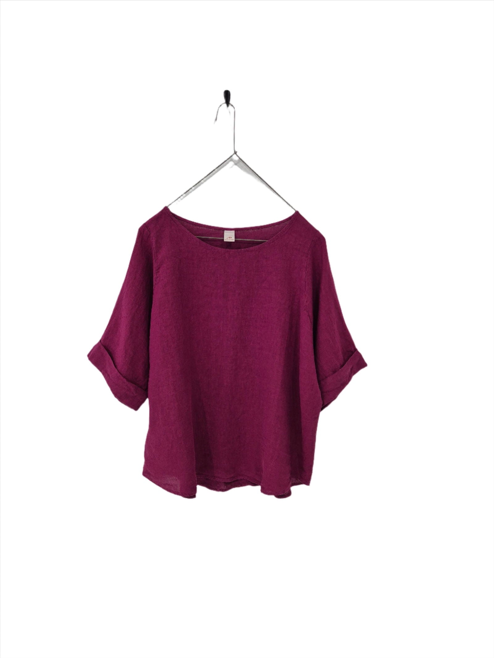 Montaigne Sérénité (Curved Hemline) Linen Top Orchid