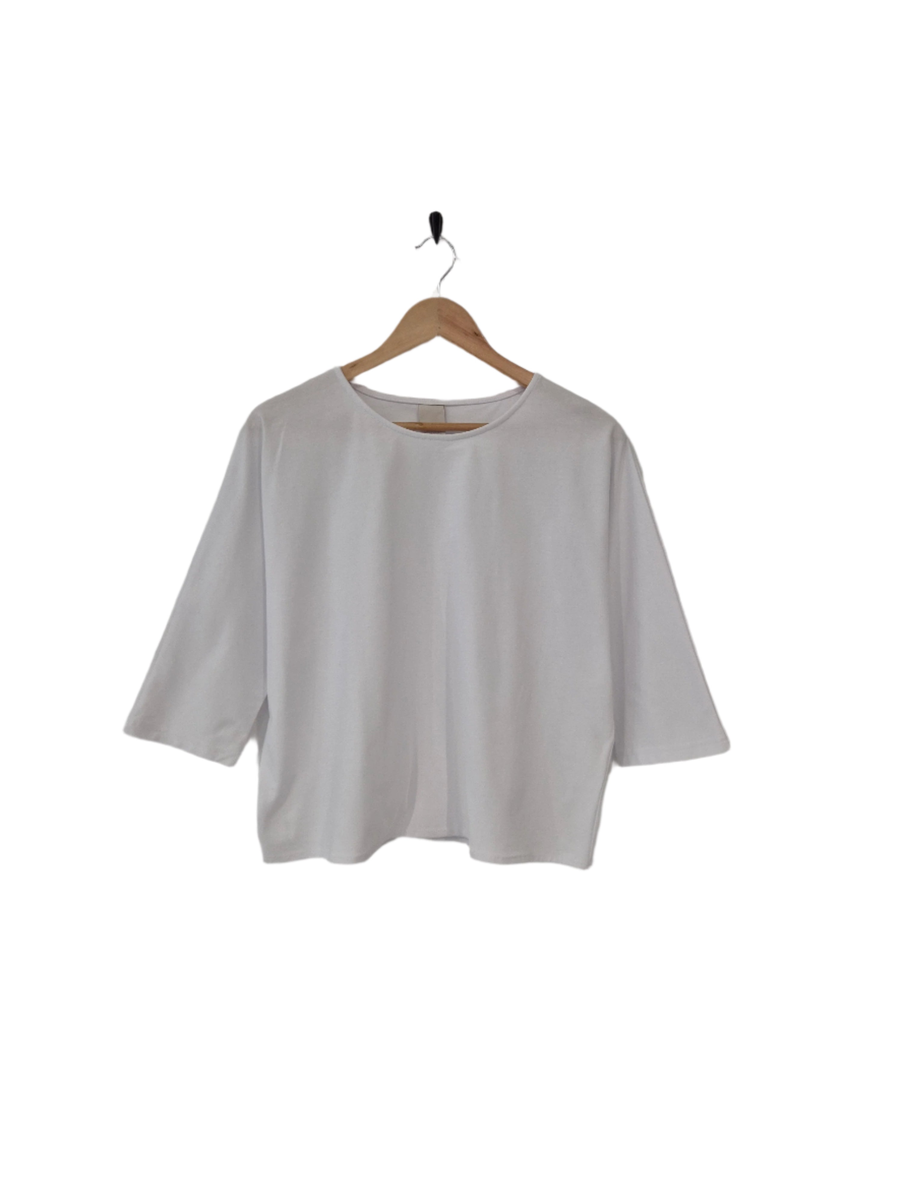 Montaigne Siena 100% Cotton 3/4 Sleeve Top White1