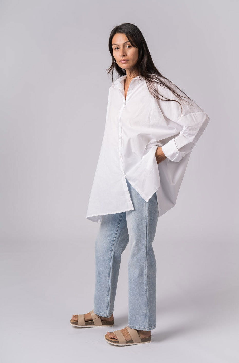Montaigne Théa Crisp Cotton Poplin Shirt White