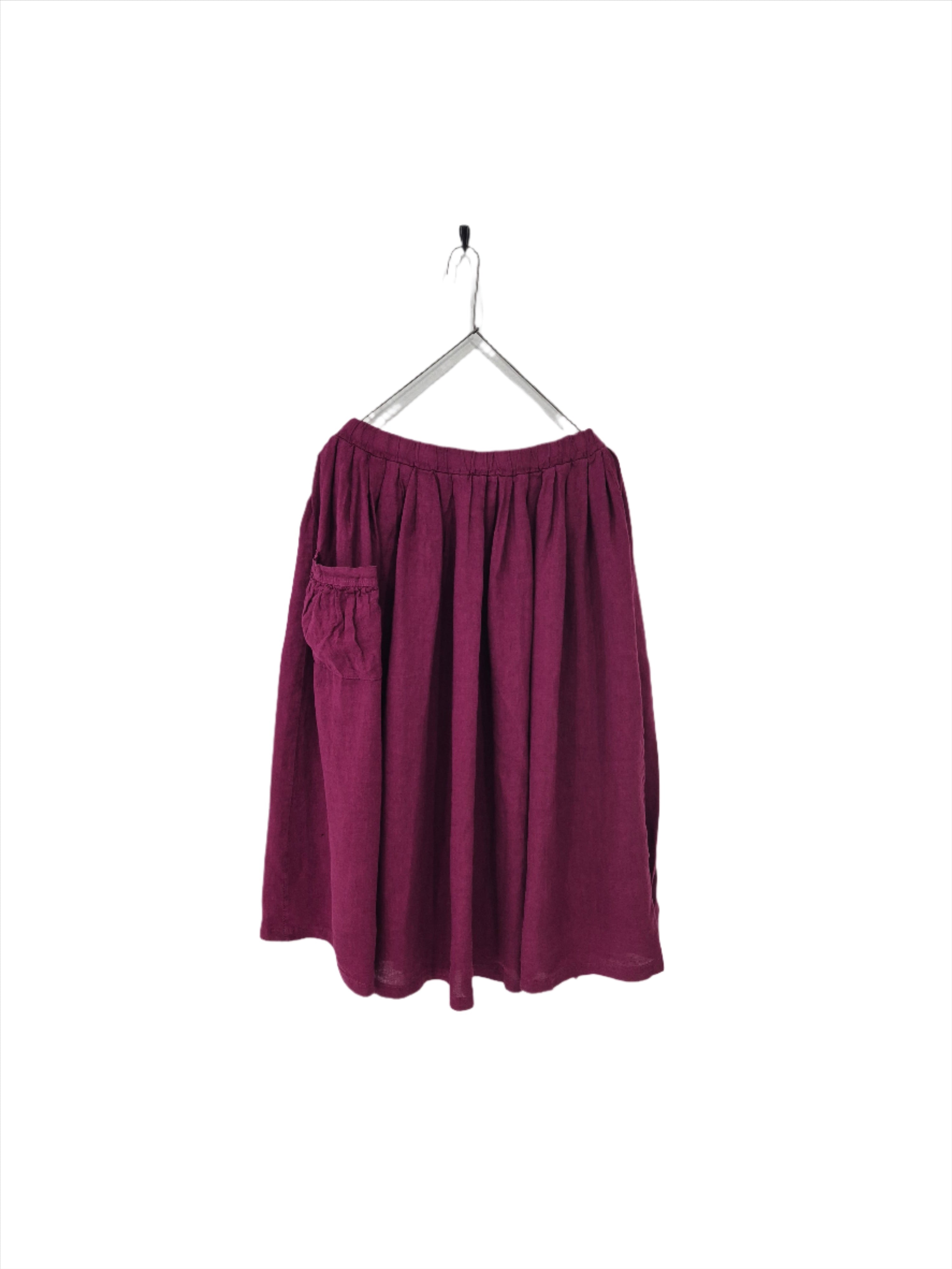 Montaigne Transeasonal Linen Skirt with Front Pocket Orchid